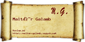 Maltár Galamb névjegykártya